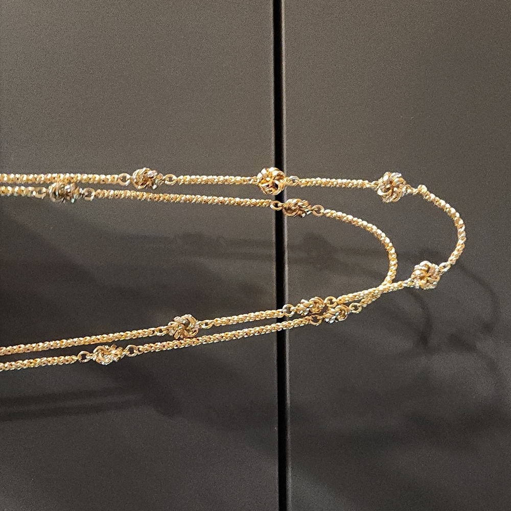 Charter Club Gold-Tone Pave Love Knot Layered Necklace